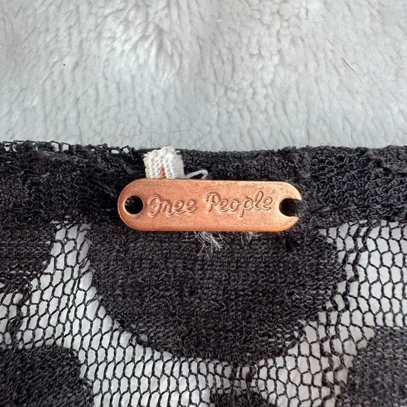 NWOT Free People Black Floral Lace Dress - Picture 8 of 9